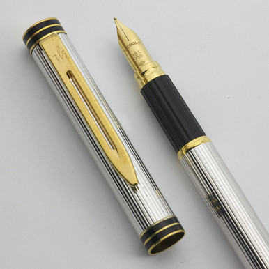 Waterman Exclusive Fountain Pen - Silver Plated Godron, GP Trim