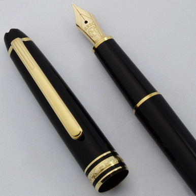 Montblanc Meisterstuck 144 Fountain Pen - Black, Gold Plated Trim