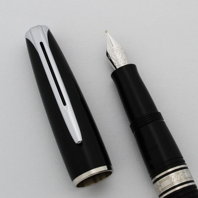 Waterman Charleston Fountain Pen - Ebony Black, Chrome Trim