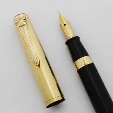 Pilot 53R-T Fountain Pen (1950s) - Black, GF Cap, 14k Fine