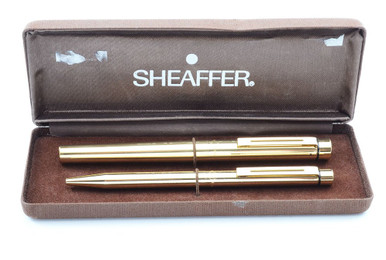 Sheaffer Targa 1020 Fountain Pen Set - Imperial Brass, 14k Fine