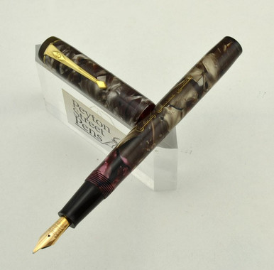 Conway Stewart 475 Fountain Pen - 1940s, Grey Marble, Medium
