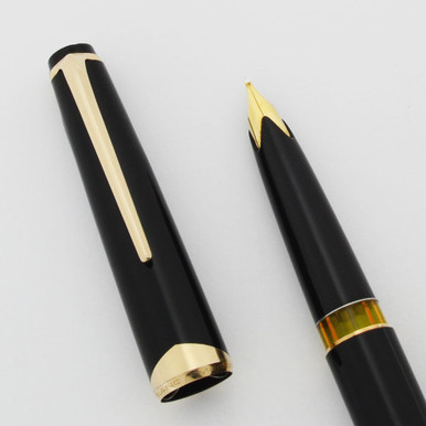 MontBlanc 12 ヴィンテージ 2桁シリーズ 750 筆記確認済 Montblanc 12 Fountain Pen (1970s) - Black, Piston Fill, 18k Broad