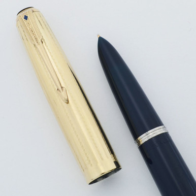 Parker 51 Vacumatic Fountain Pen (1945) - Cedar Blue, Wavy
