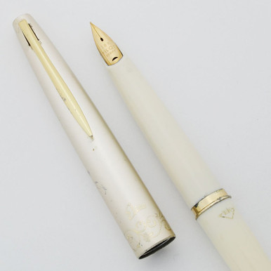 Pilot Elite Pocket Fountain Pen (1960s) - Ivory & Pearl, 18k Extra