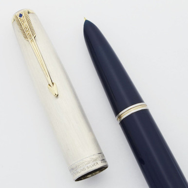 Parker 51 Vacumatic (1944) - Cedar Blue, Matte Sterling Cap, Extra