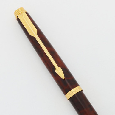 Parker 75 Thuya Ballpoint Pen - Brown & Black Marbled Lacquer