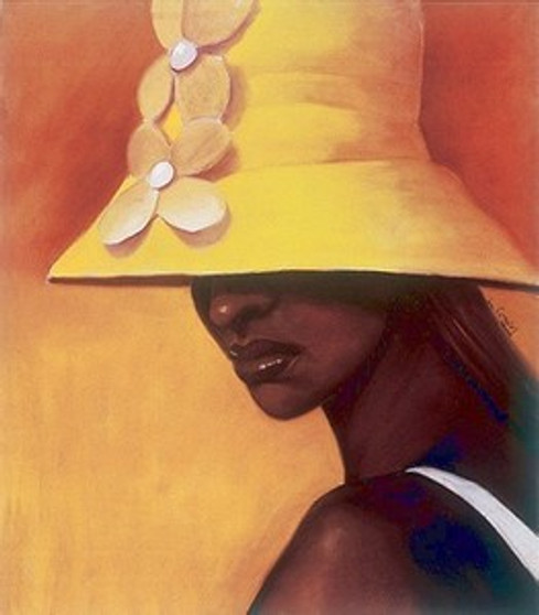 Yellow hat (12 x 10) Art Print - Laurie Cooper