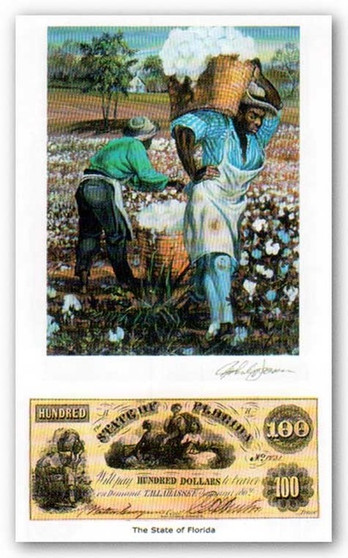 Color of Money - Slave Carrying Cotton: Florida Art Print - John Jones