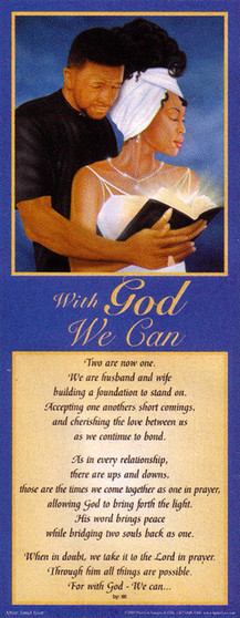 With God, We Can Statement (Blue 8 x 20) Art Print - Jamal Scott With God, We Can Statement (Blue 8 x 20) Art Print - Jamal Scott