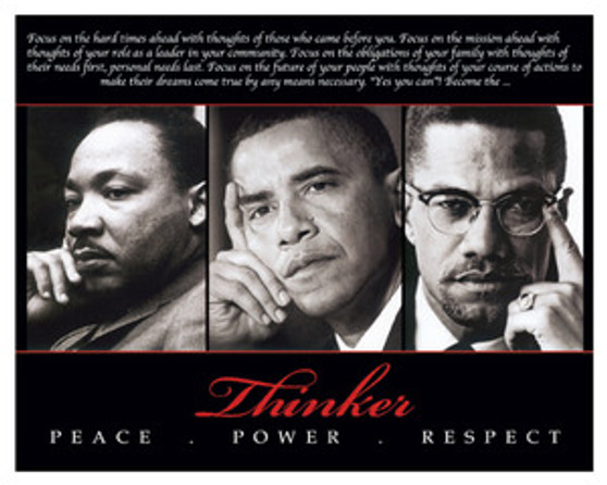 Thinker (Trio): Peace, Power, Respect 8 x 10 Art Print