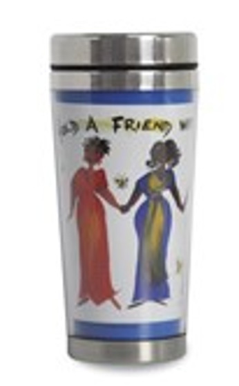 Hold A Friend With Both Your Hands African American Travel Mug--Cidne Wllace