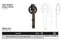 5000 Series Wagon Wheel Sliding Barn Door Hardware Kit (6-Foot Door), Black (US19)