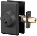 Sandcast Rectangle Deadbolt, Aged Black (ABK)