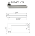 971-Austin Handleset with 615 Interior Plate and 939-Charlotte Interior Lever