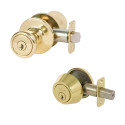 Brayden Entry Knobset with Deadbolt Combo, View Pack, Polished Brass (US3)