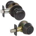 Saxon Entry Knobset with Deadbolt Combo, Oil-Rubbed Bronze Edged (US10BE)