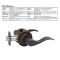 Bennett Entry Leverset, Oil-Rubbed Bronze Edged (US10BE)