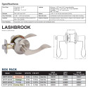 Lashbrook Lever Handleset Interior Trim, Right Hand, Satin Nickel (US15)