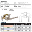 Tulina Lever Handleset Interior Trim, Satin Nickel (US15)