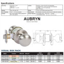 Aubryn Entry Knobset with Deadbolt Combo, View Box, Satin Nickel (US15)