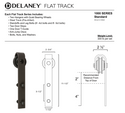 1000 Series Standard Sliding Barn Door Split Track Hardware Kit (5-Foot Door), Black (US19)