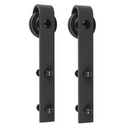 1000 Series Standard Sliding Barn Door Split Track Hardware Kit (5-Foot Door), Black (US19)