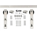 1000 Series Flat Track Sliding Barn Door Split Track Hardware Kit (8-Foot Door)