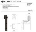 1000 Series Flat Track Sliding Barn Door Split Track Hardware Kit (8-Foot Door)