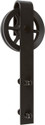 5000 Series Wagon Wheel Sliding Barn Door Split Track Hardware Kit (8-Foot Door), Black (US19)