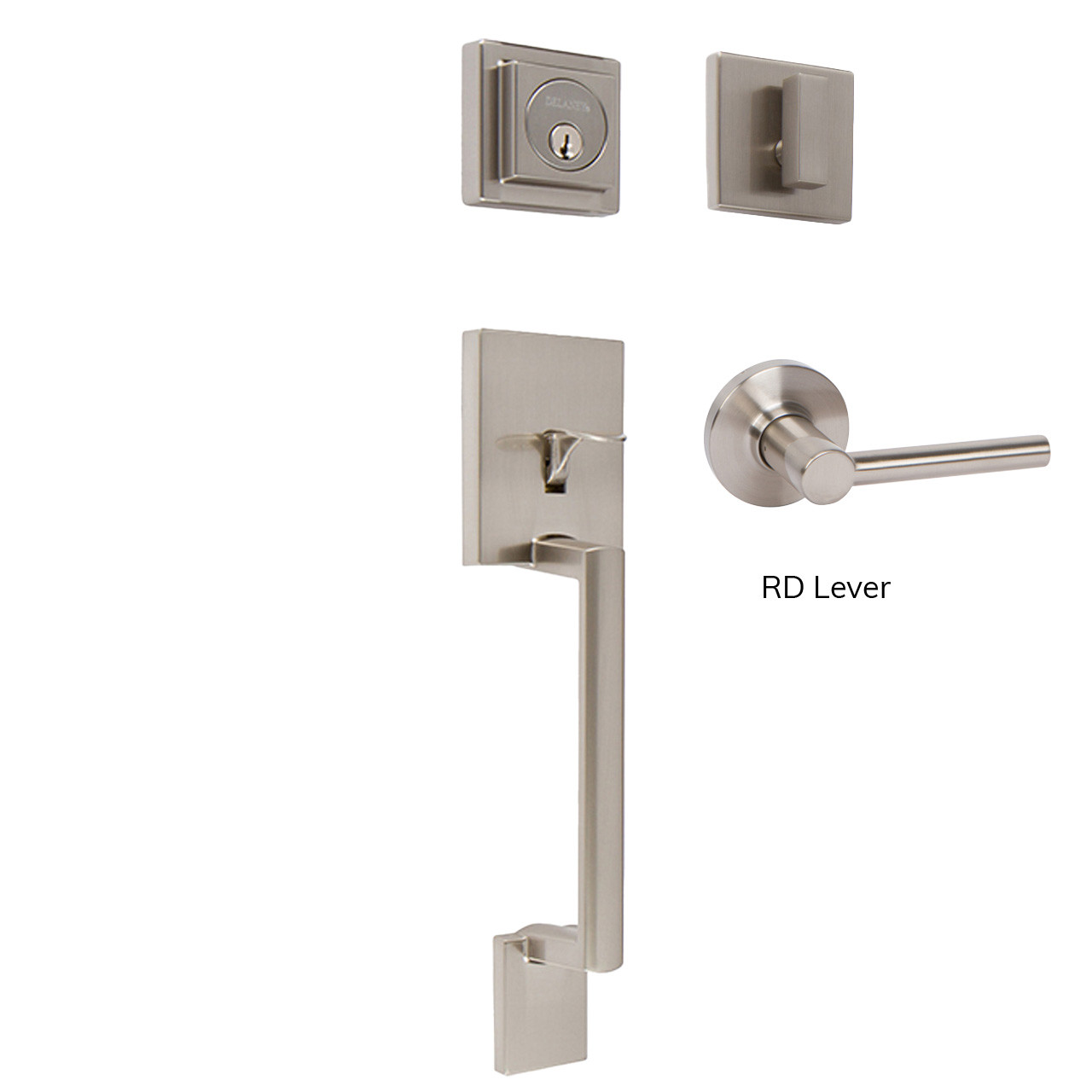 Avino Single Cylinder Handleset, Satin Nickel (US15) - Delaney