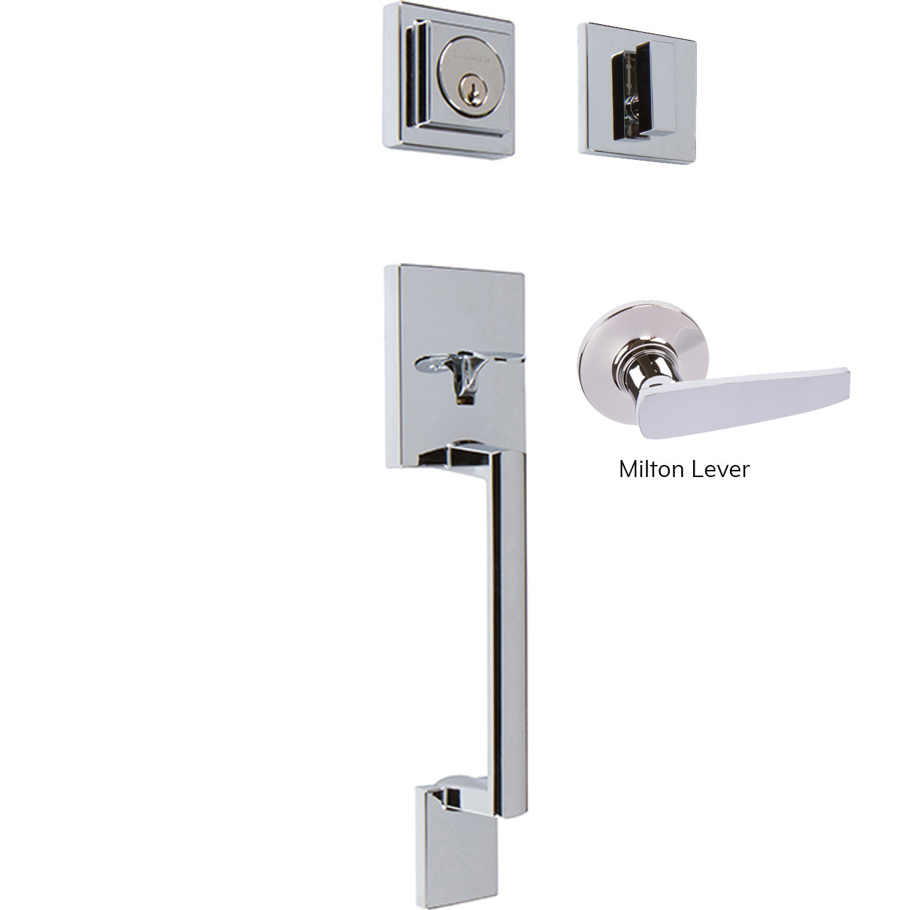 Avino Single Cylinder Handleset, Polished Chrome (US26) - Delaney