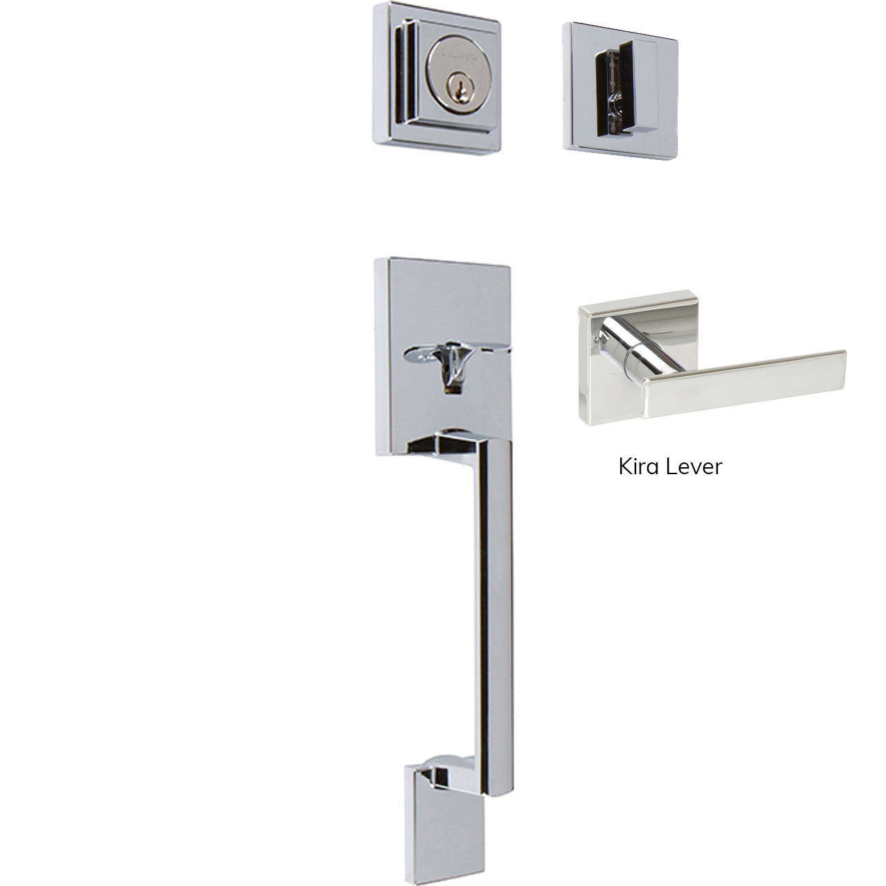 Avino Single Cylinder Handleset, Polished Chrome (US26) - Delaney