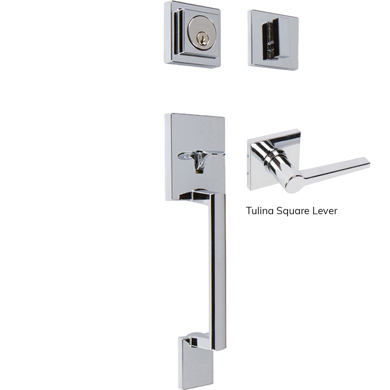 Avino Single Cylinder Handleset, Polished Chrome (US26) - Delaney