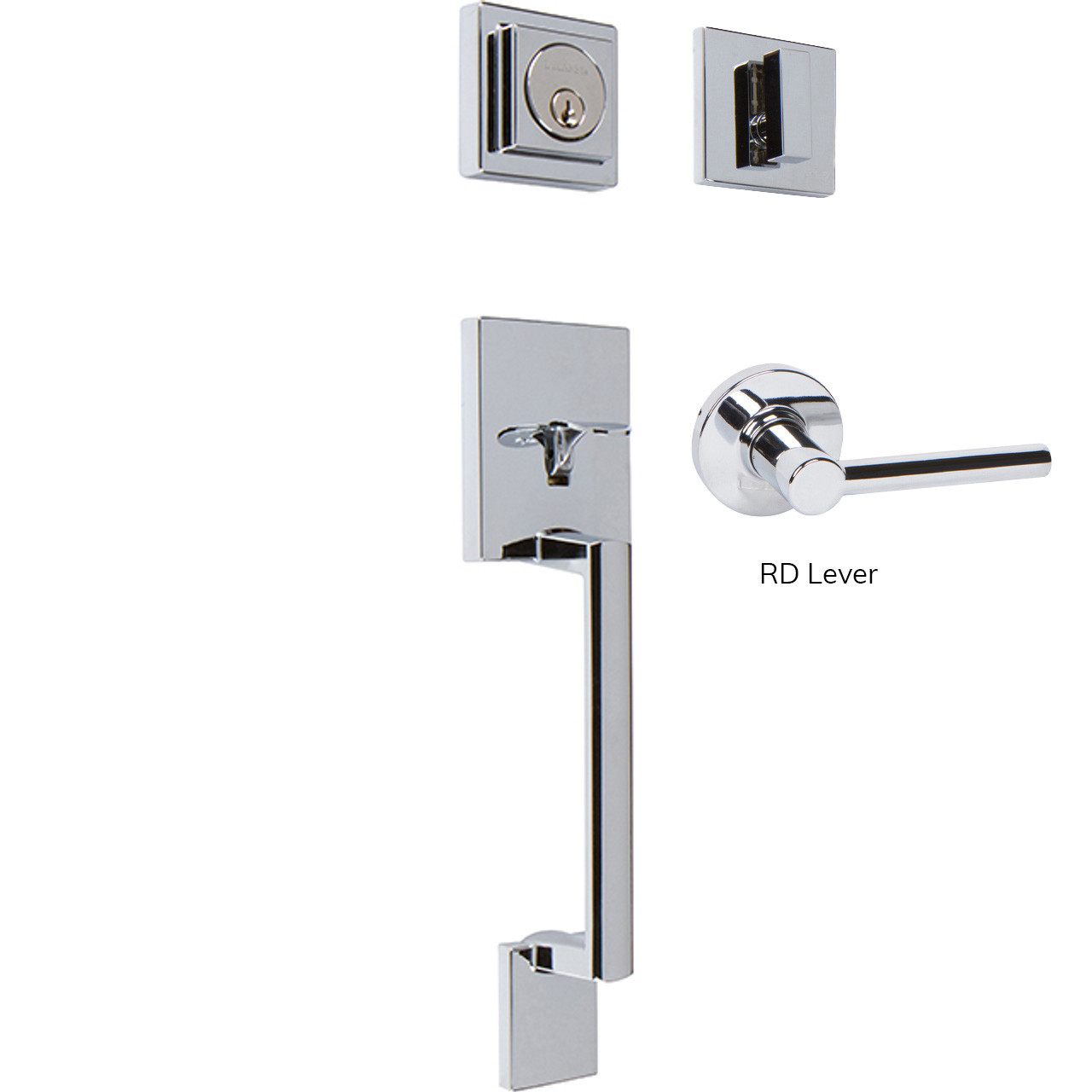 Avino Single Cylinder Handleset, Polished Chrome (US26) - Delaney