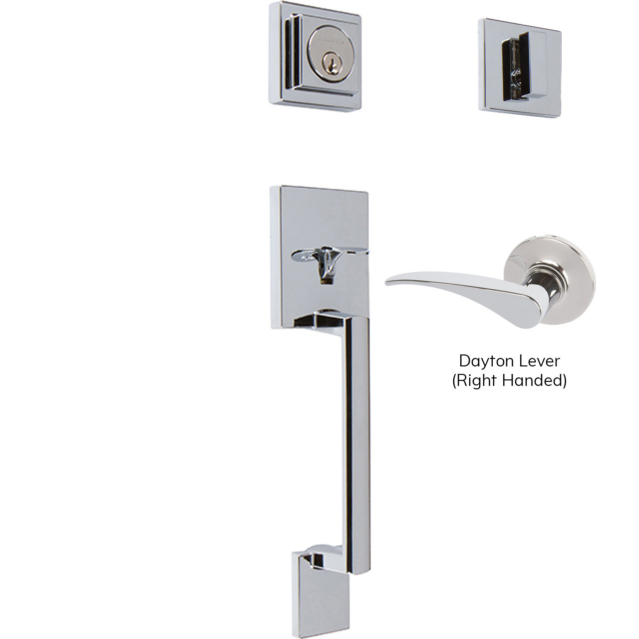 Avino Single Cylinder Handleset, Polished Chrome (US26) - Delaney