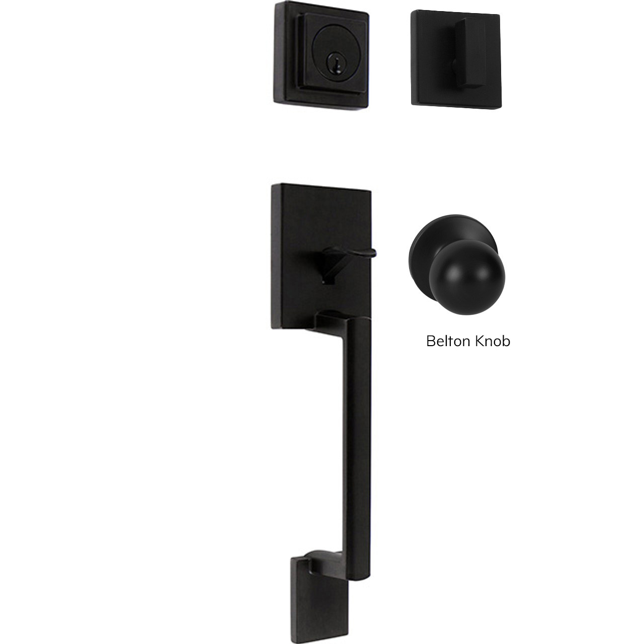 Avino Single Cylinder Handleset, Black (US19) - Delaney Hardware