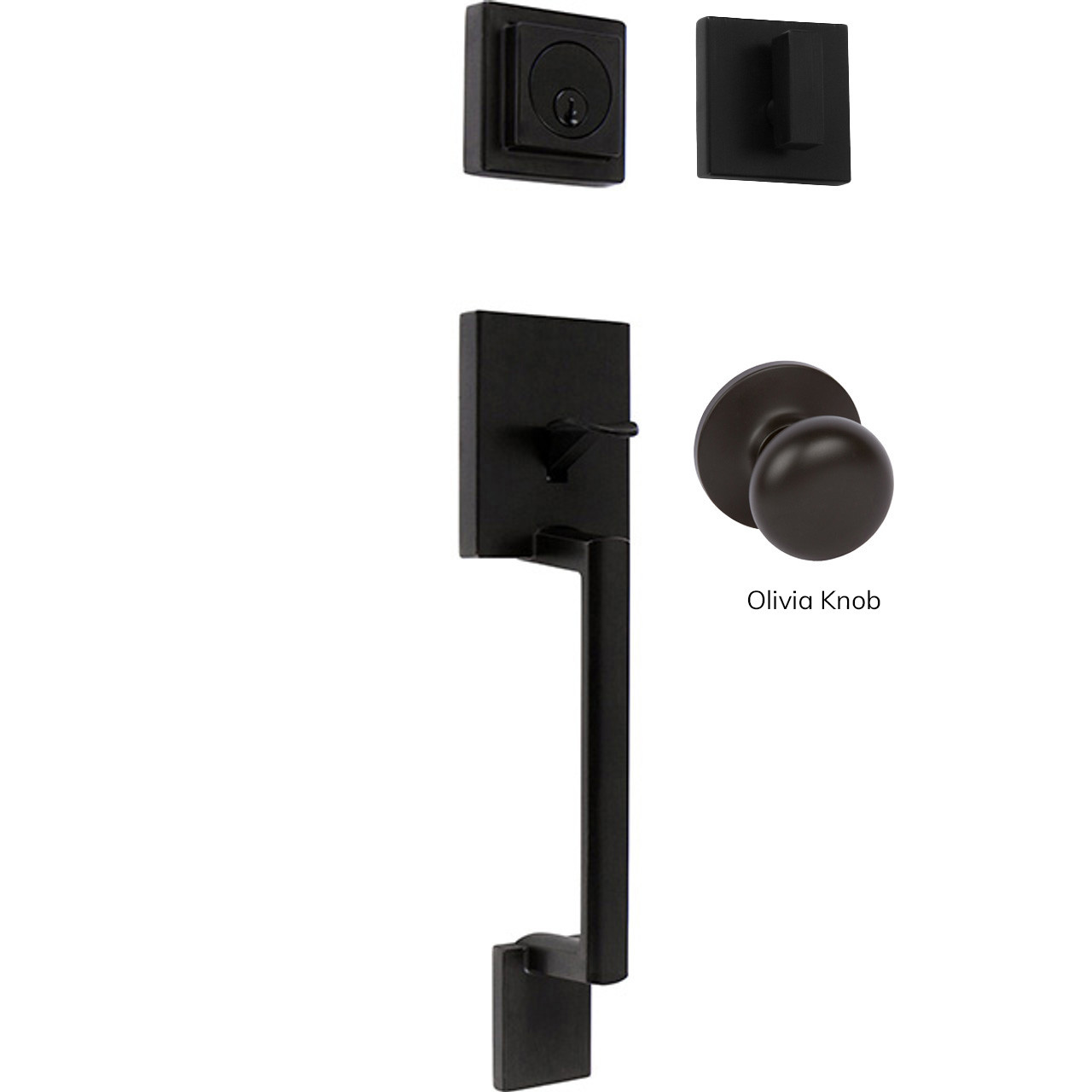 Avino Single Cylinder Handleset, Black (US19) - Delaney Hardware