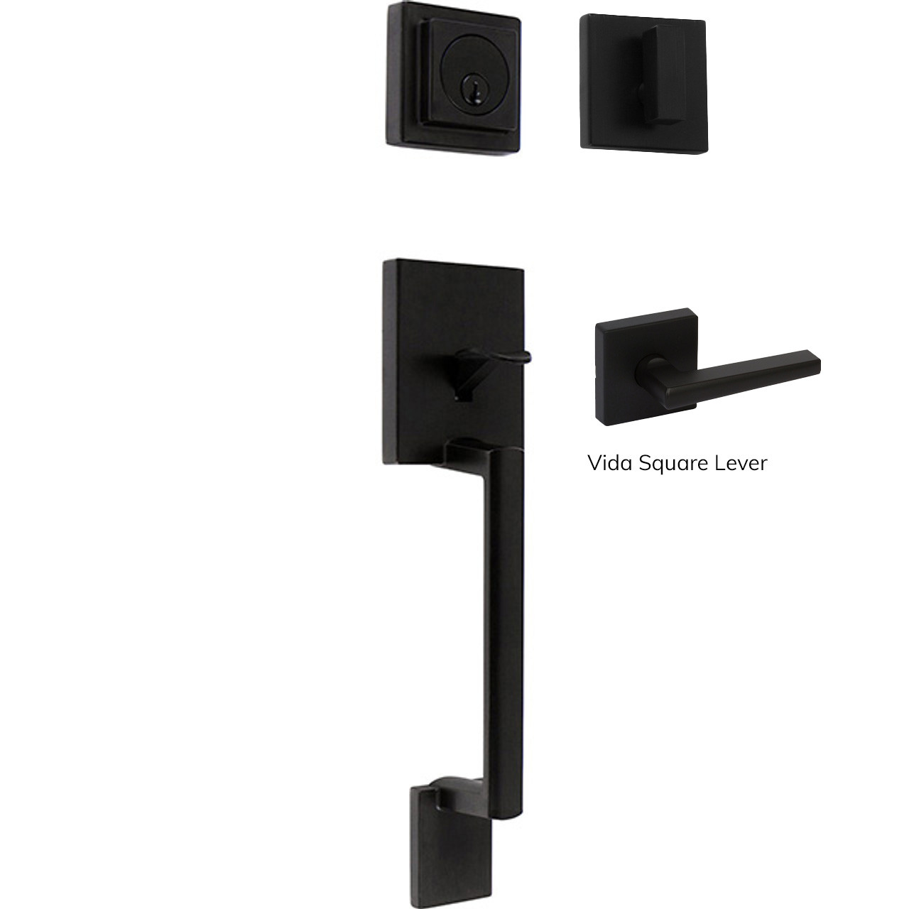 Avino Single Cylinder Handleset, Black (US19) - Delaney Hardware