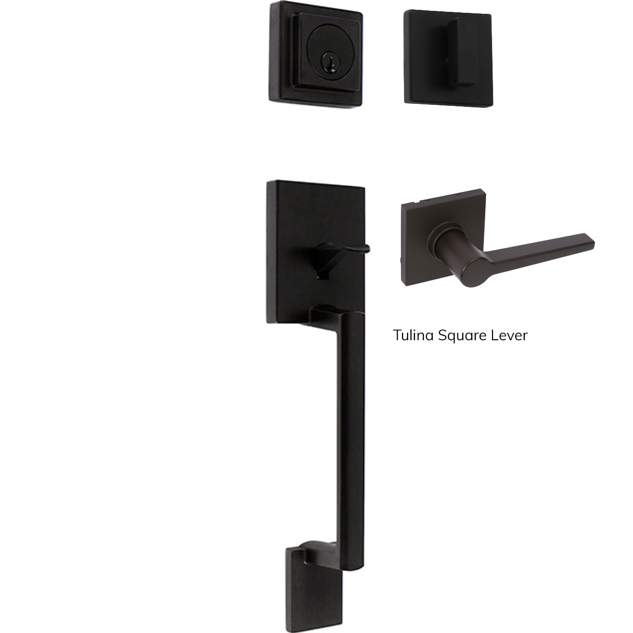 Avino Single Cylinder Handleset, Black (US19) - Delaney Hardware