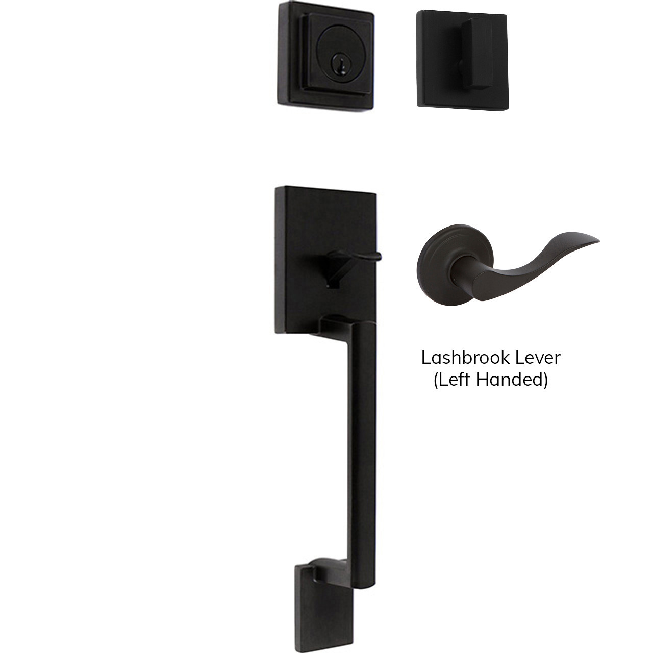 Avino Single Cylinder Handleset, Black (US19) - Delaney Hardware