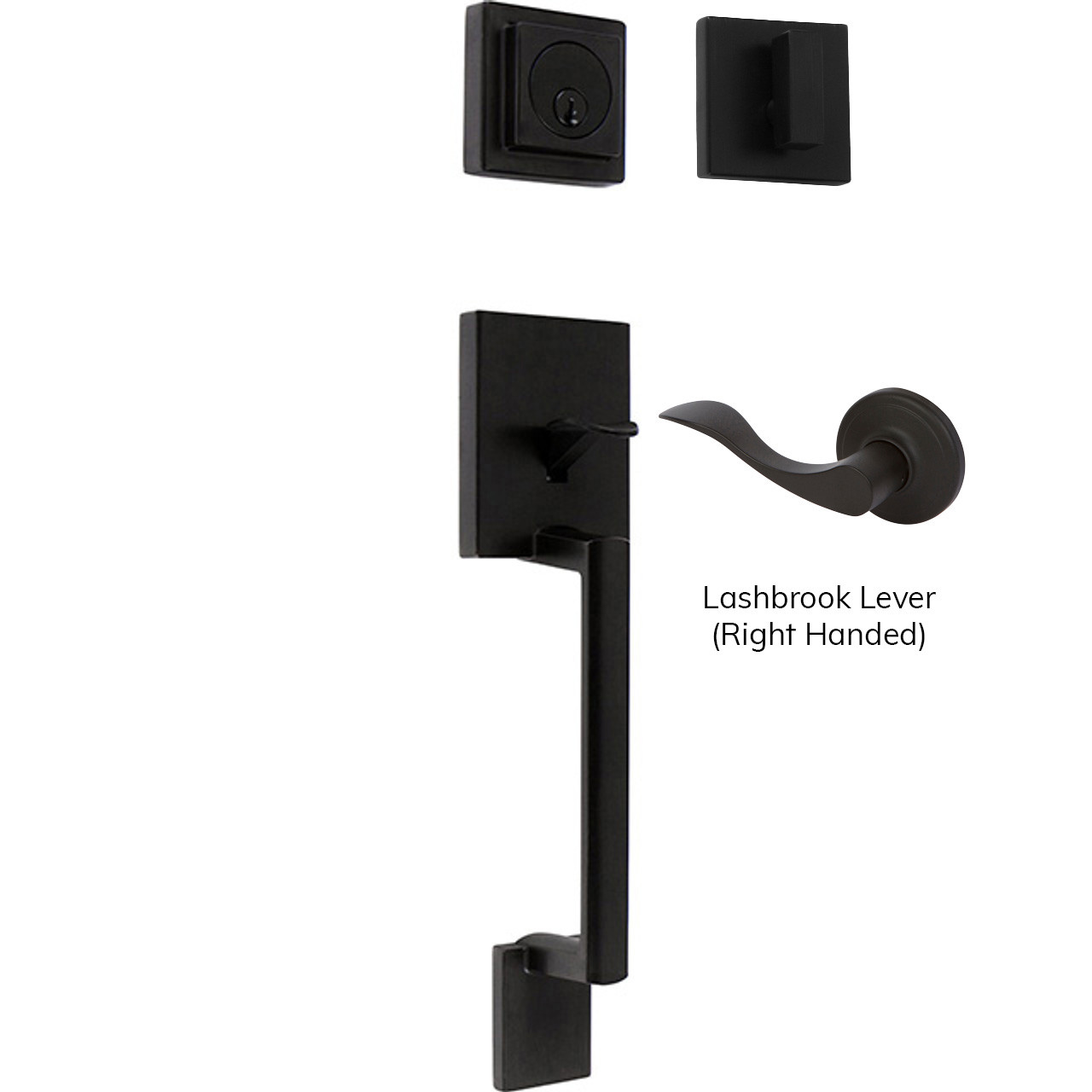 Avino Single Cylinder Handleset, Black (US19) - Delaney Hardware