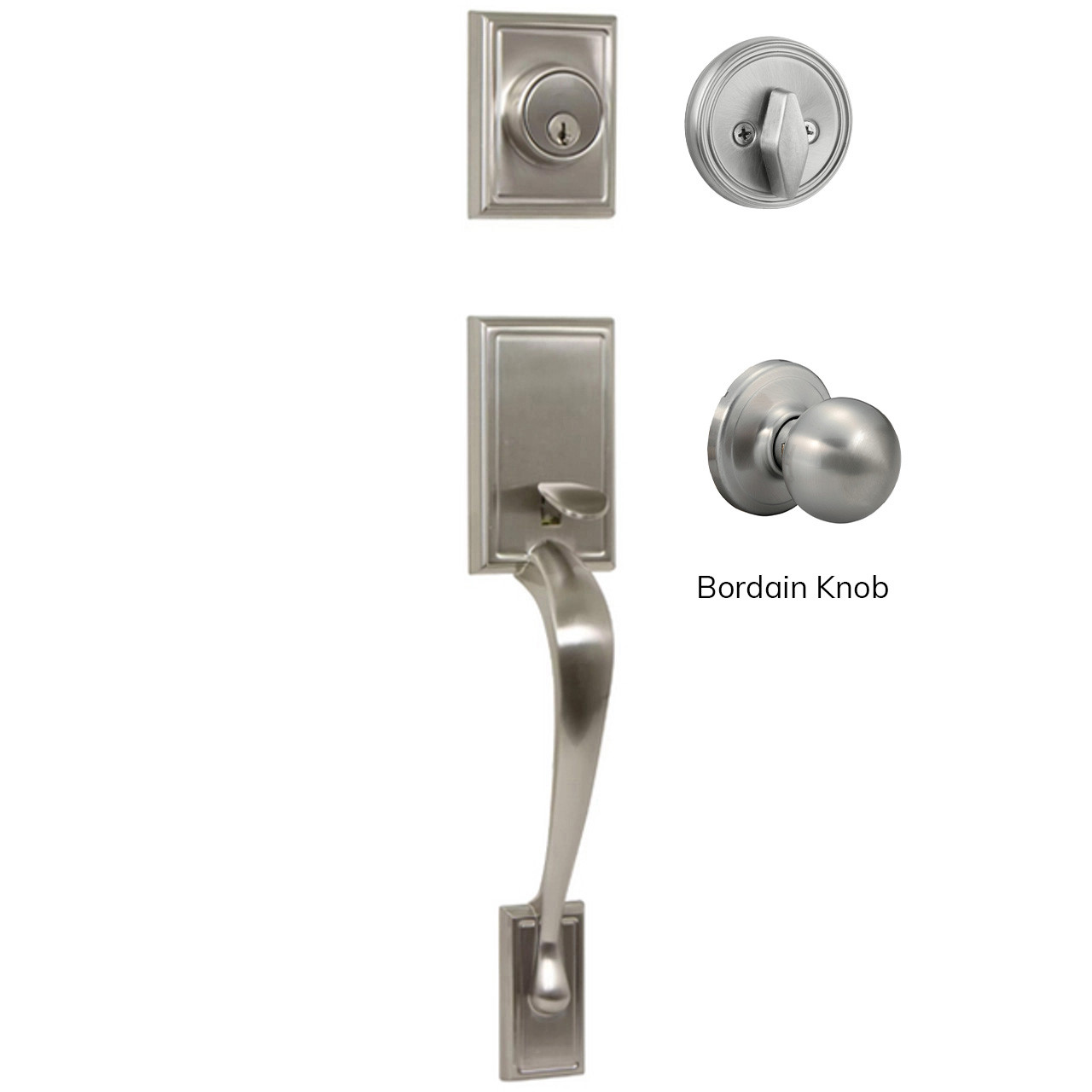 Kellington Single Cylinder Handleset, Satin Nickel (US15