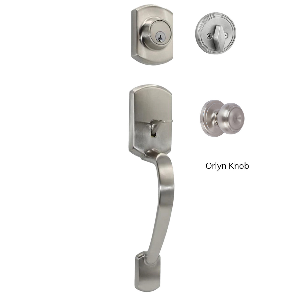 Katana Single Cylinder Handleset, Satin Nickel (US15) - Delaney