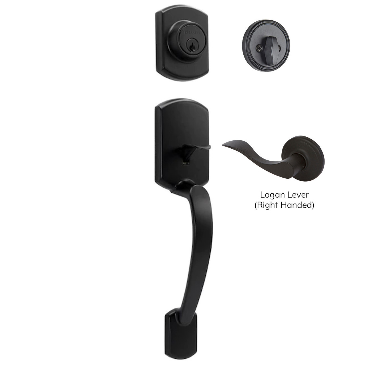 Katana Single Cylinder Handleset, Black (US19) - Delaney Hardware