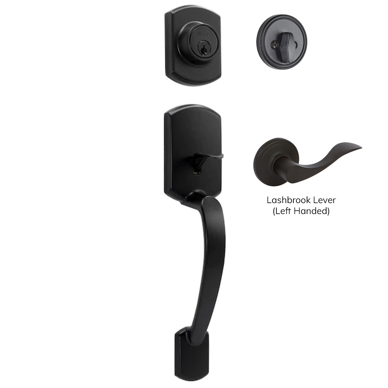 Katana Single Cylinder Handleset, Black (US19) - Delaney Hardware