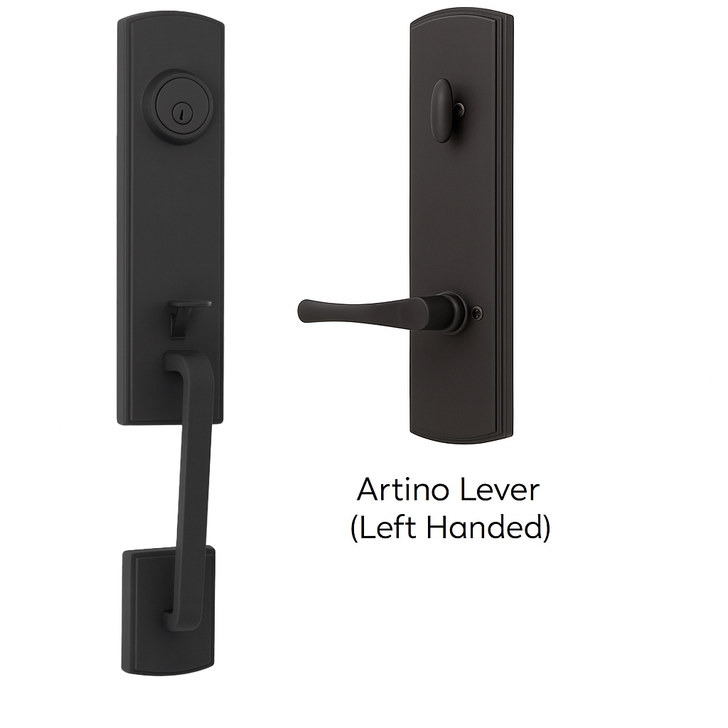 Briona Single Cylinder Handleset, Black (US19) - Delaney Hardware