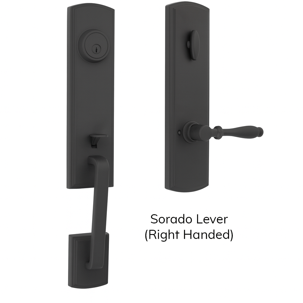 Briona Single Cylinder Handleset, Black (US19) - Delaney Hardware
