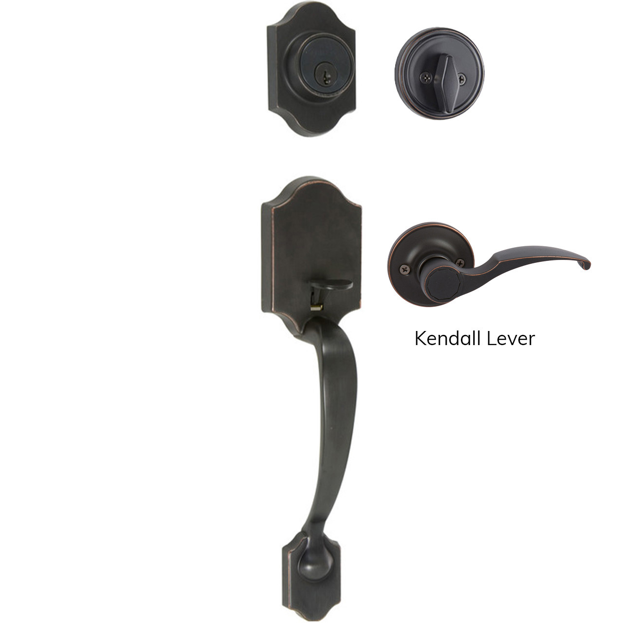 Chatham Single Cylinder Handleset, Oil-Rubbed Bronze Edged (US10BE