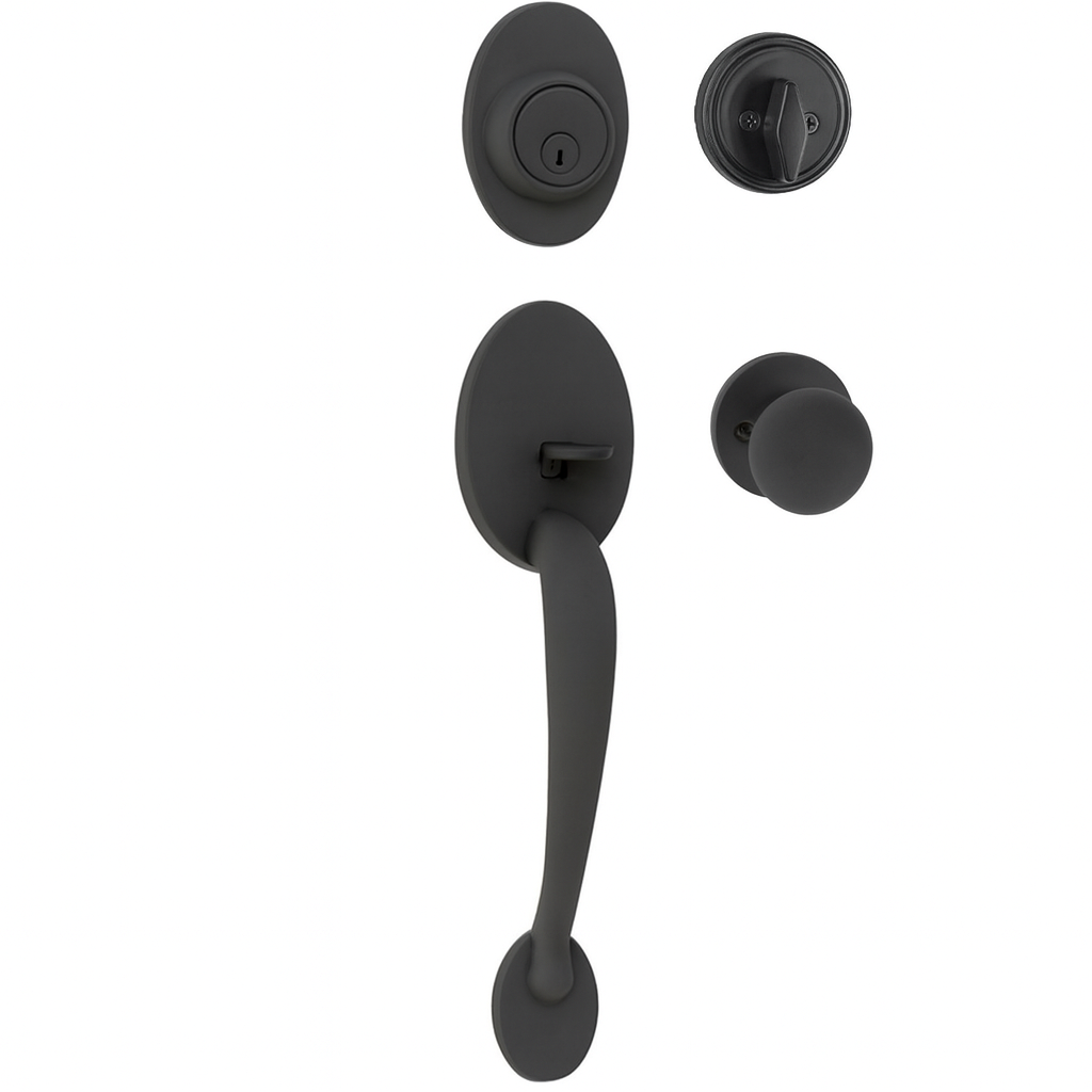 Colton Single Cylinder Handleset, Black (US19) - Delaney Hardware